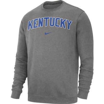 Kentucky Nike Fleece Club Crew Sweatshirt DK_GREY_HTHR