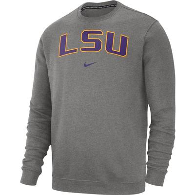 LSU Nike Fleece Club Crew Sweater