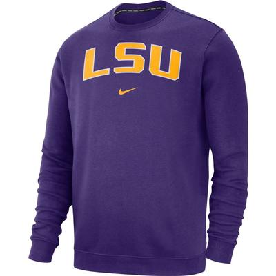 LSU Nike Fleece Club Crew Sweater PURPLE