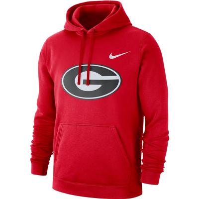 Georgia Nike Fleece Club Pullover Hoodie RED