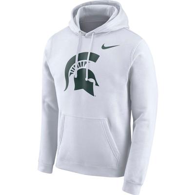 Michigan State Nike Fleece Club Pullover Hoodie WHITE