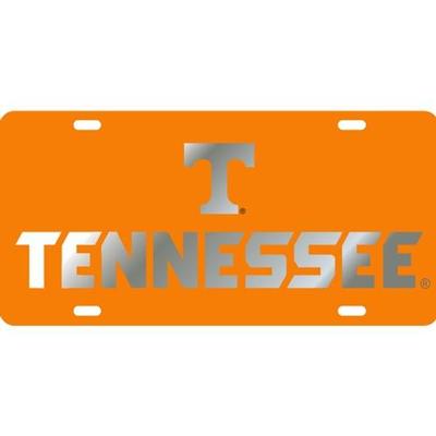 Tennessee License Plate Orange With Silver TN Font