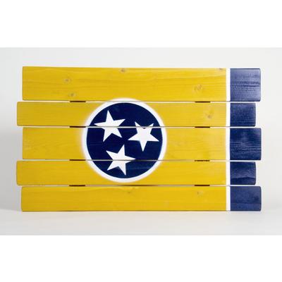Navy and Gold Tennessee State Flag Wooden Sign (24