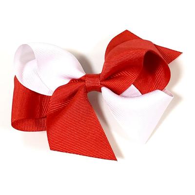 Red & White Classic 2 Tone Fluff Hair Bow