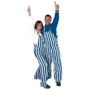  Royal And White Adult Game Bibs Striped Overalls