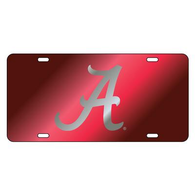 Alabama License Plate Crimson with Silver A