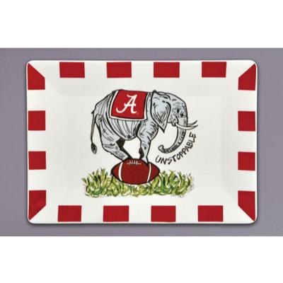 Alabama Magnolia Lane Elephant Football Platter