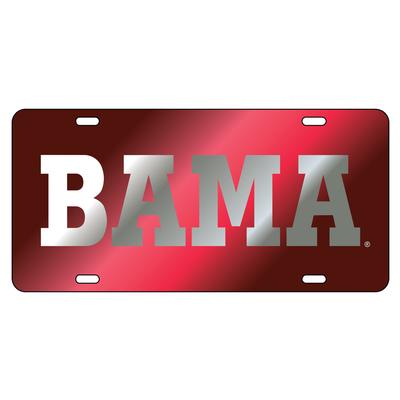Alabama License Plate Crimson/Silver BAMA