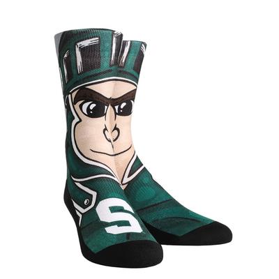 Michigan State Rock'em Split Face Mascot Socks