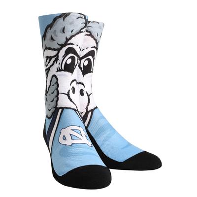 UNC Rock'em Split Face Mascot Socks