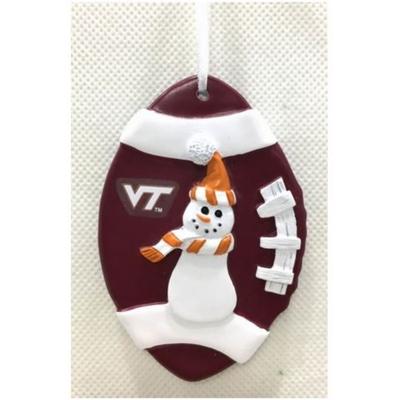 Virginia Tech Snowman Football Ornament