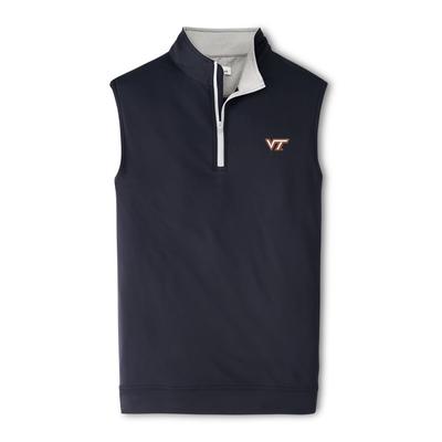 Virginia Tech Peter Millar Galway Quarter-Zip Vest BLACK