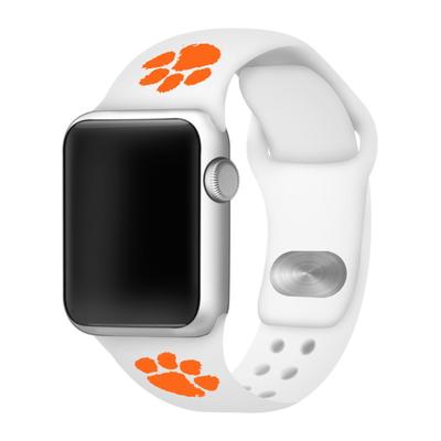 Clemson Apple Watch White Silicon Sport Band 42/44 MM 