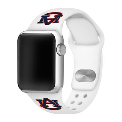 Auburn Apple Watch White Silicon Sport Band 42/44 MM