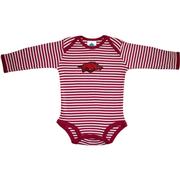  Arkansas Infant Striped Long Sleeve Bodysuit