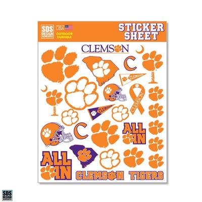 Clemson Standard Sticker Sheet