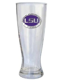 LSU Heritage Pewter Purple Emblem Pilsner Glass