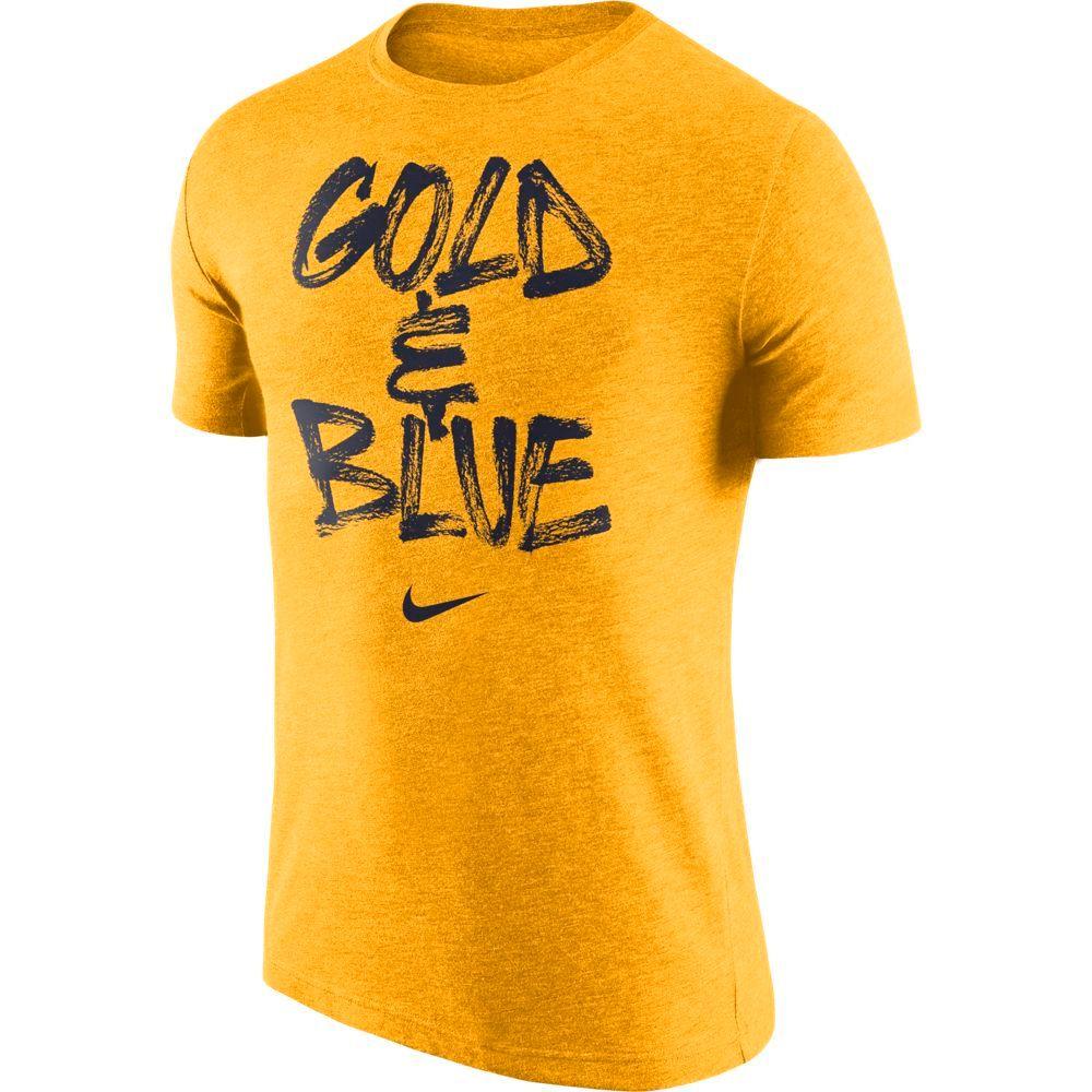blue and gold nike shirt