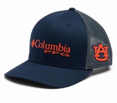 Auburn Columbia PFG Mesh Snap Back Hat NAVY/CHAR