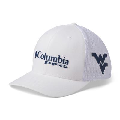 West Virginia Columbia PFG Mesh Snap Back Hat