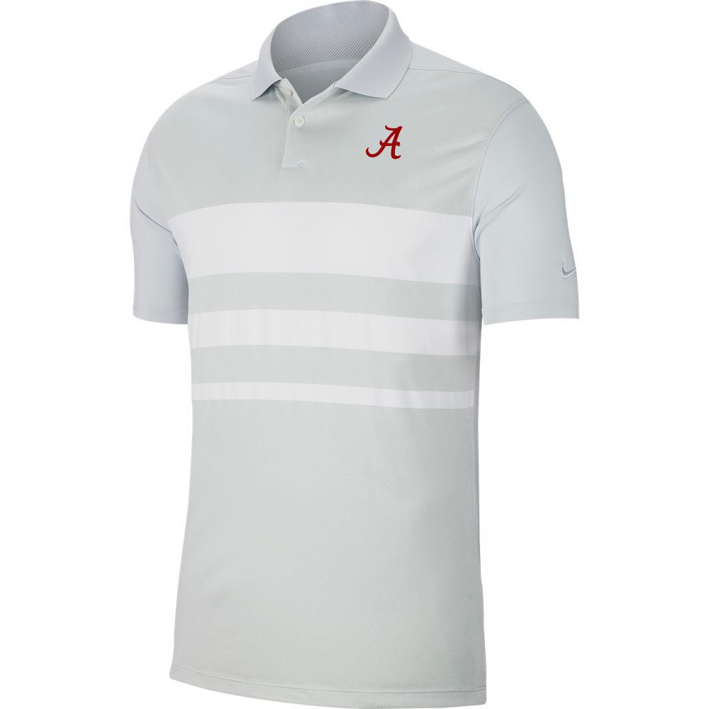 Alabama Nike Golf Dry Vapor Stripe Polo 