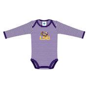  Lsu Infant Stripe Long Sleeve Bodysuit