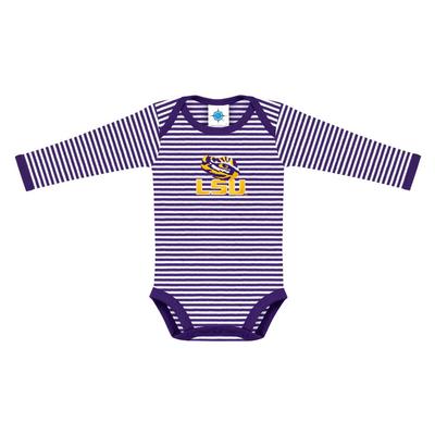 LSU Infant Stripe Long Sleeve Bodysuit