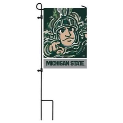 Michigan State Suede Garden Flag