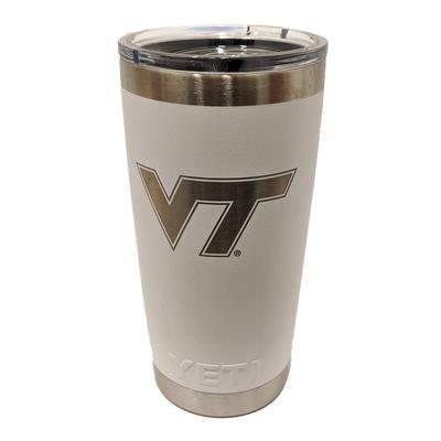 Virginia Tech Yeti 20oz White Powder Coated Rambler