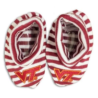 Virginia Tech Infant Striped Booties