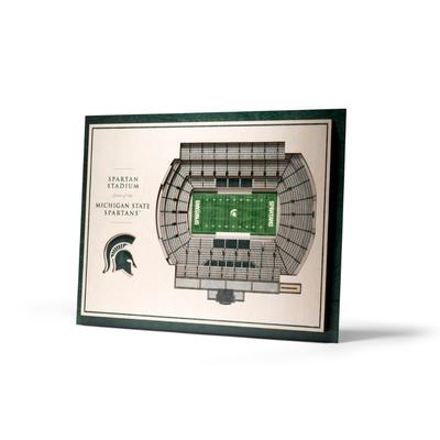 Michigan State 5-Layer 3D Spartan Stadium View Wall Art