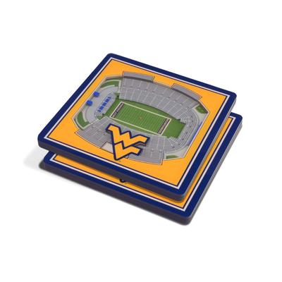 West Virginia 3D Stadium Views Coasters