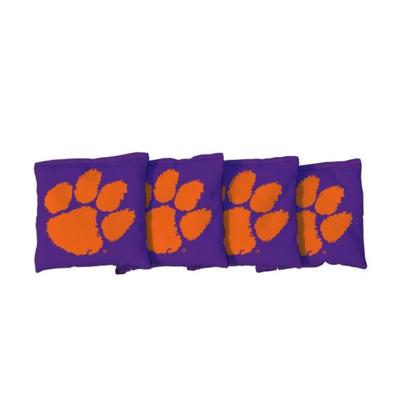 Clemson Paw Purple Cornhole Bag Set