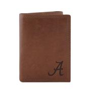  Alabama Zep- Pro Brown Leather Embossed Trifold Wallet