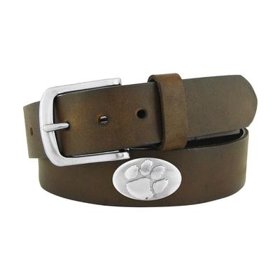 Clemson Brown Metal Concho Belt