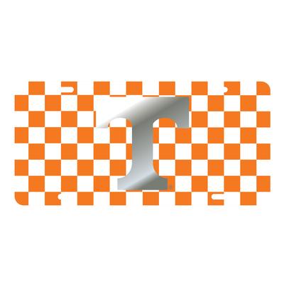 Tennessee License Plate Checkerboard With Silver T