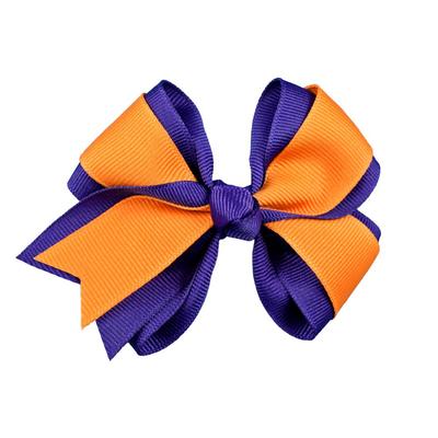 Orange & Purple Fluff Bow