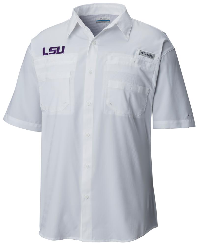 LSU | LSU Men's Columbia Tamiami Short Sleeve Shirt - Big Sizing ...