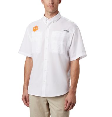 Clemson Men's Columbia Tamiami Short Sleeve Shirt - Tall Sizing