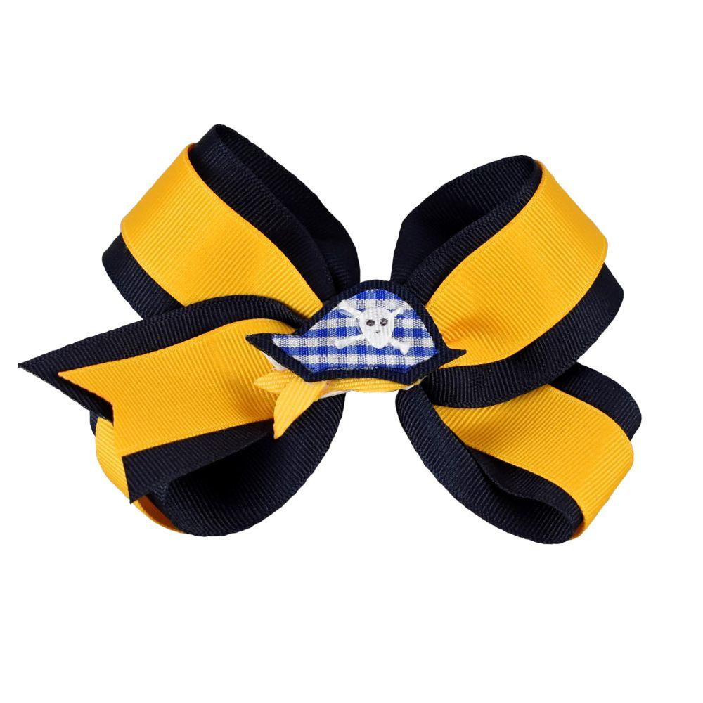  Navy & Gold Knotted Bow