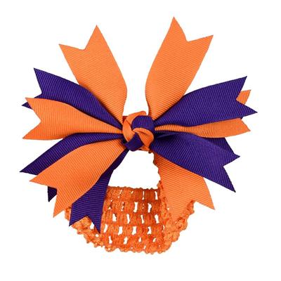 Orange & Purple Pinwheel Crochet Headband
