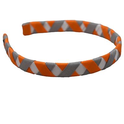 Orange, White & Grey Criss Cross Headband