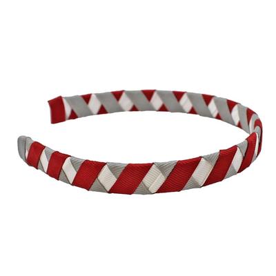 Crimson, White & Grey Criss Cross Headband