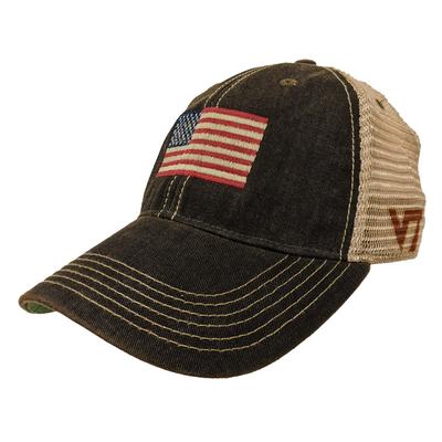 Virginia Tech Legacy US Flag Trucker Hat