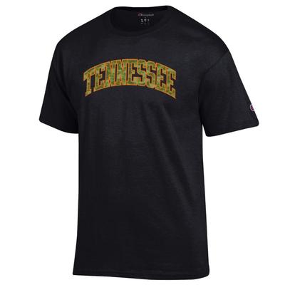 Tennessee Champion Men's Camo Arch Tee Shirt BLACK