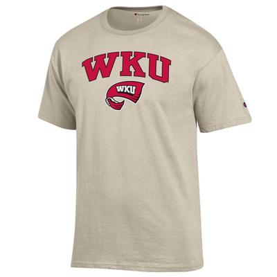 Western Kentucky Champion Men's Arch Towel Logo Tee Shirt OATMEAL