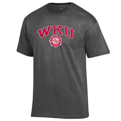 Western Kentucky Champion Men's Arch College Seal Tee Shirt GRANITE_HTHR