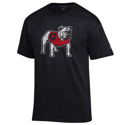 Georgia Champion Men's Distressed Standing Bulldog Tee Shirt