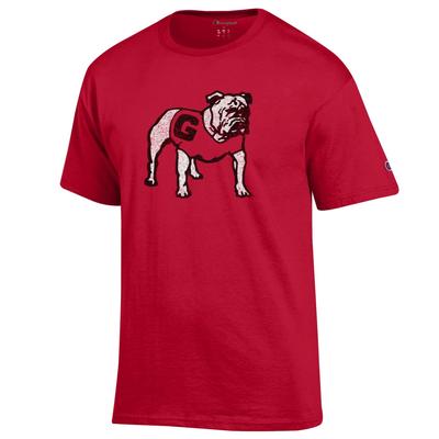 Georgia Champion Men's Distressed Standing Bulldog Tee Shirt