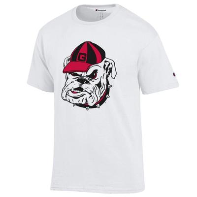 Georgia Champion Men's Giant Bulldog Head Tee Shirt WHITE